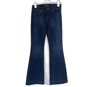 Seven7 Dark Wash Denim Blue‎ Sexy Flare Non Destructed Jeans Size 28